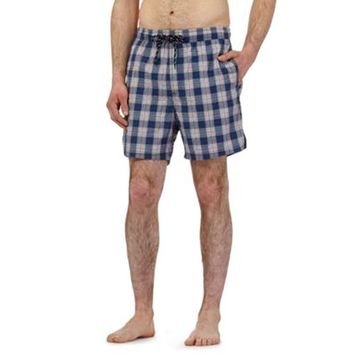 Maine New England Blue checked print swim shorts